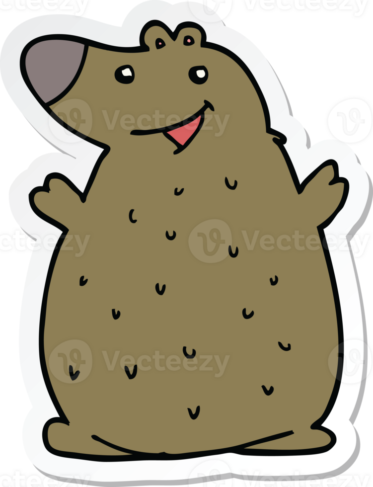 sticker of a cartoon happy bear png