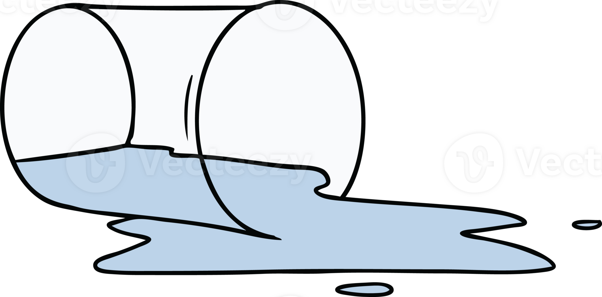 hand drawn cartoon doodle of a spilt glass png