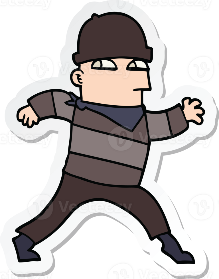 sticker of a cartoon thief png