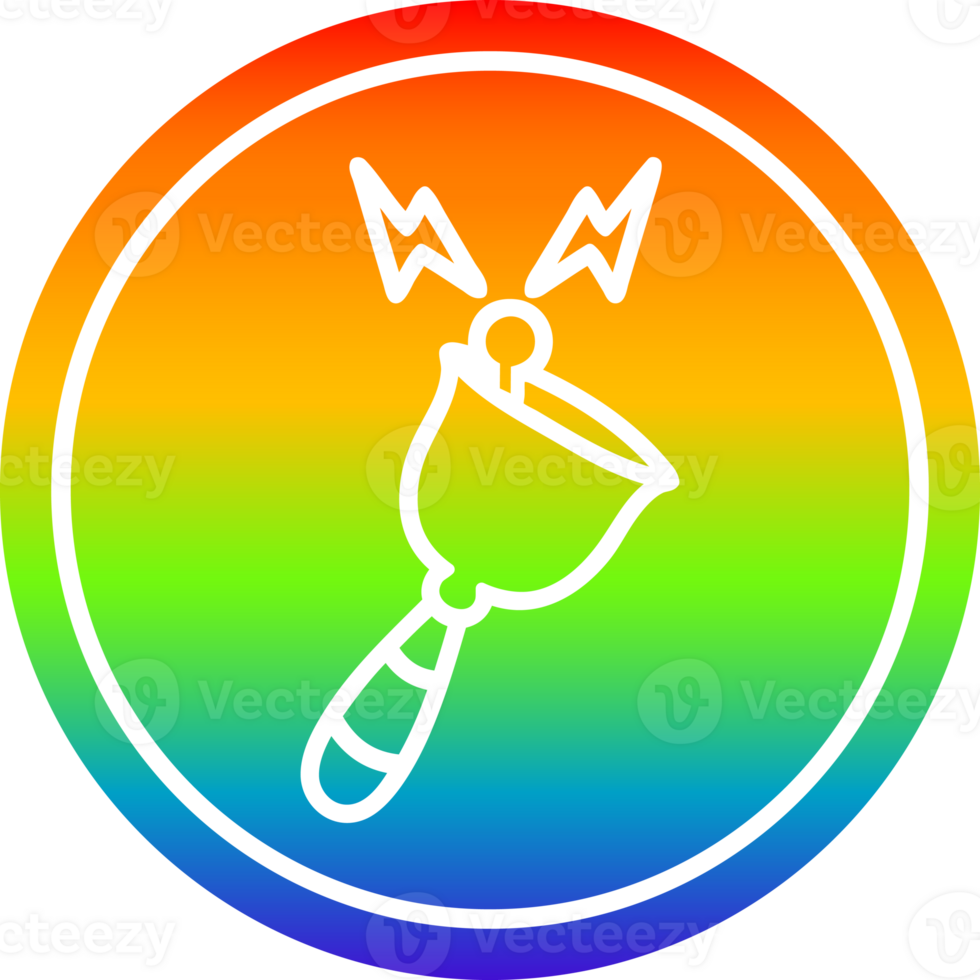 ringing bell circular icon with rainbow gradient finish png