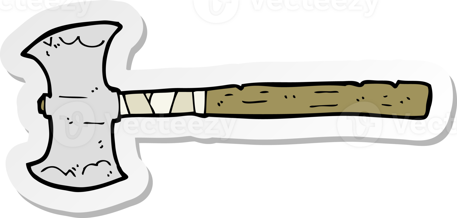 sticker of a cartoon double sided axe png