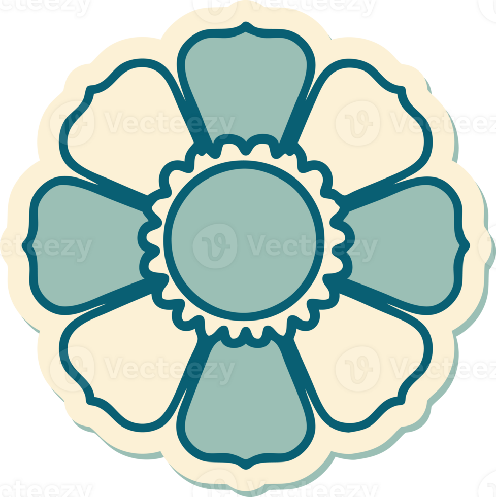 sticker of tattoo in traditional style of a flower png