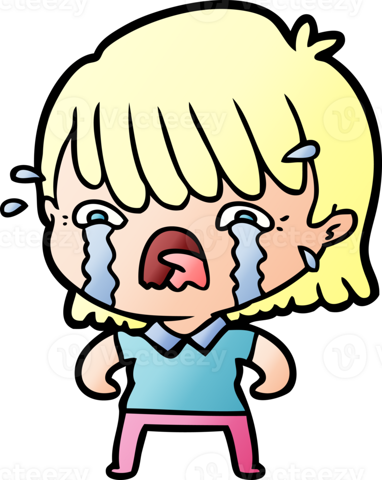 cartoon girl crying png