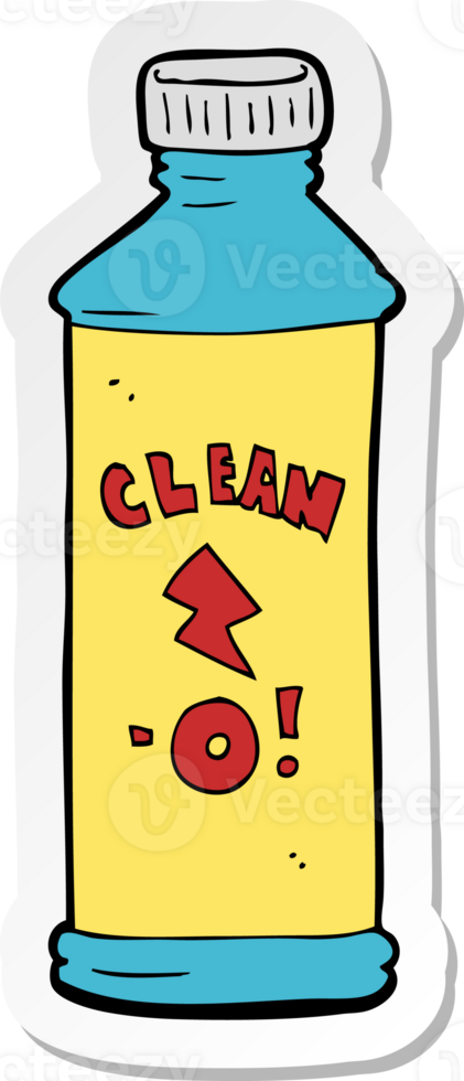 klistermärke av en tecknad rengöringsprodukt png