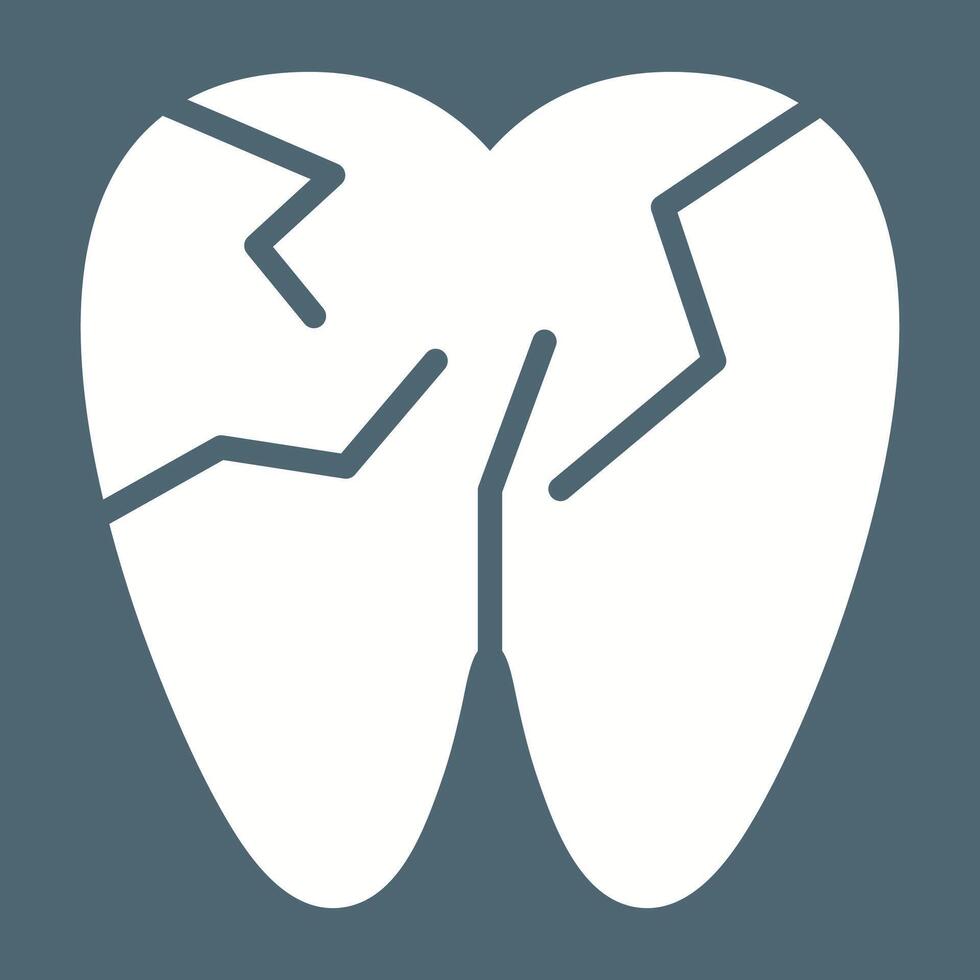 Cracked Tooth Vector Icon