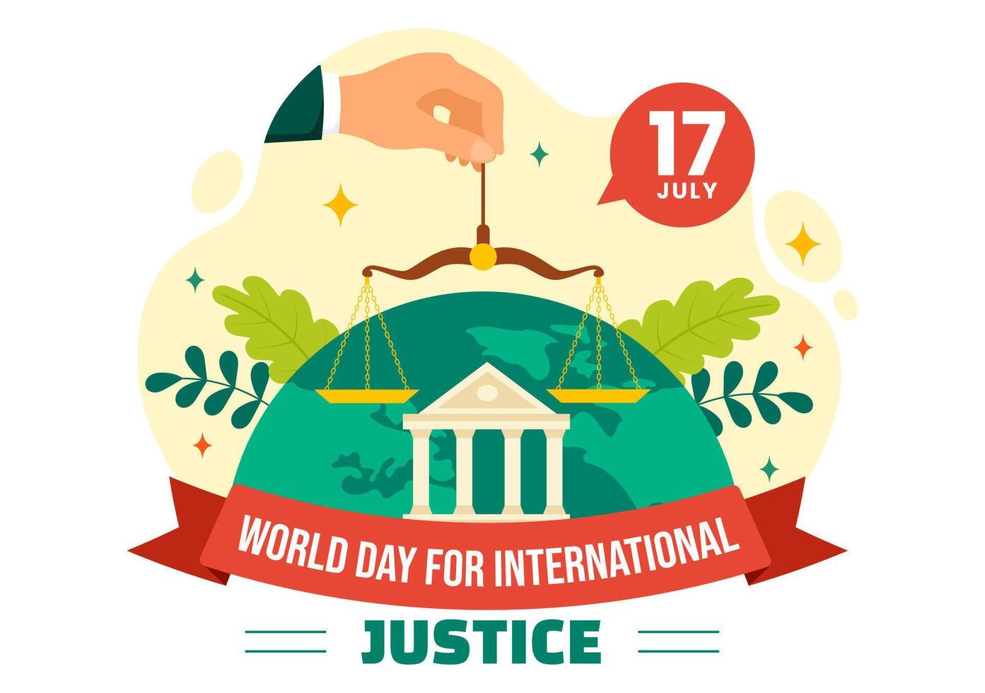 World Day of Social Justice Vector Illustration with Scales or Hammer for a Just Relationship and Injustice Protection in Flat Cartoon Background