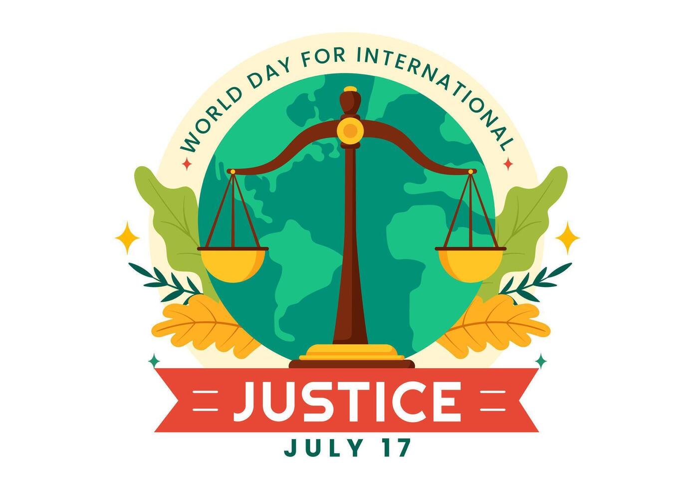 World Day of Social Justice Vector Illustration with Scales or Hammer for a Just Relationship and Injustice Protection in Flat Cartoon Background