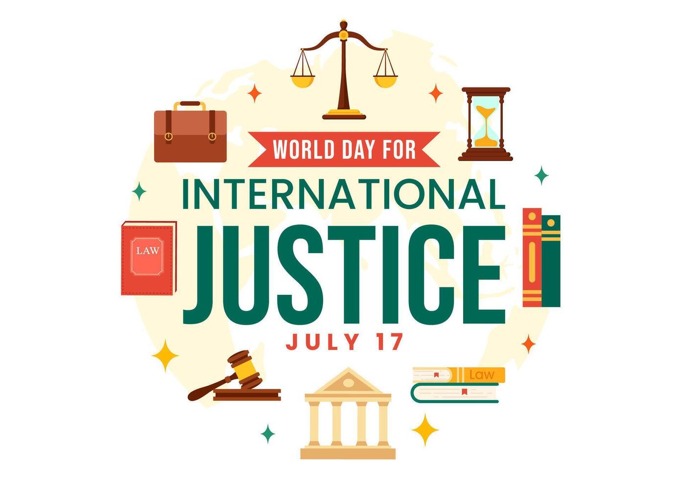 World Day of Social Justice Vector Illustration with Scales or Hammer for a Just Relationship and Injustice Protection in Flat Cartoon Background