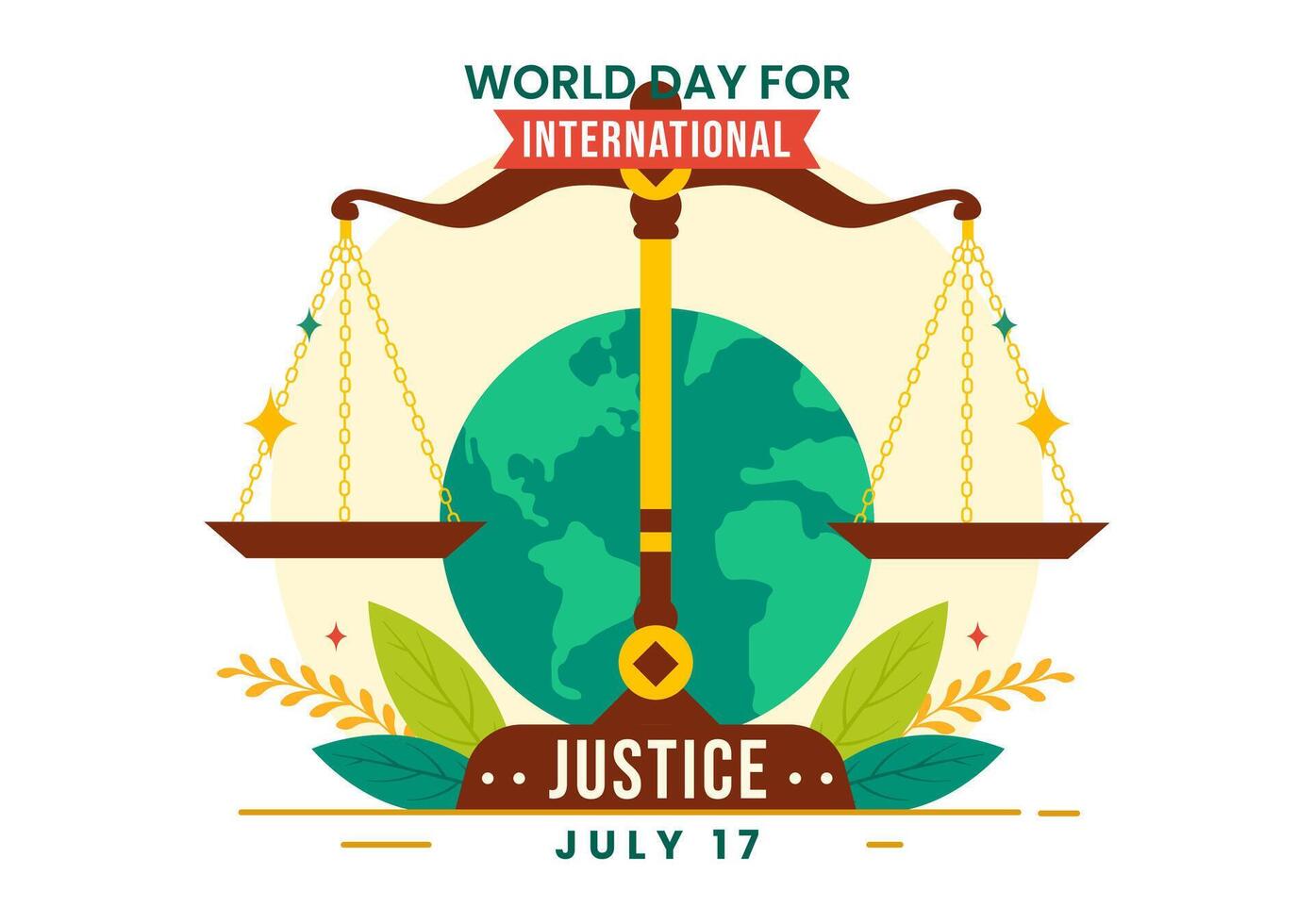 World Day of Social Justice Vector Illustration with Scales or Hammer for a Just Relationship and Injustice Protection in Flat Cartoon Background