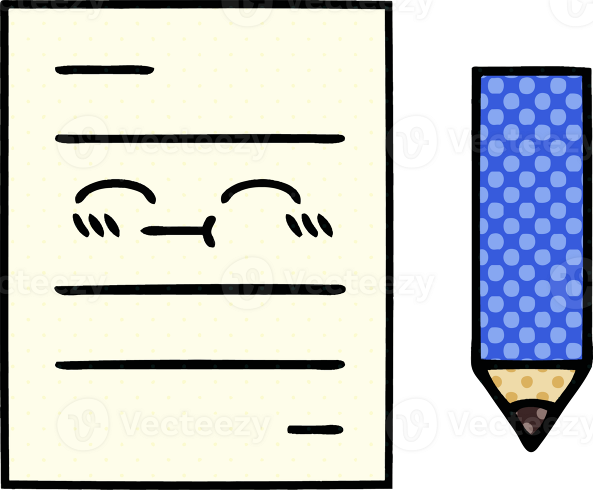 comic book style cartoon of a test paper png
