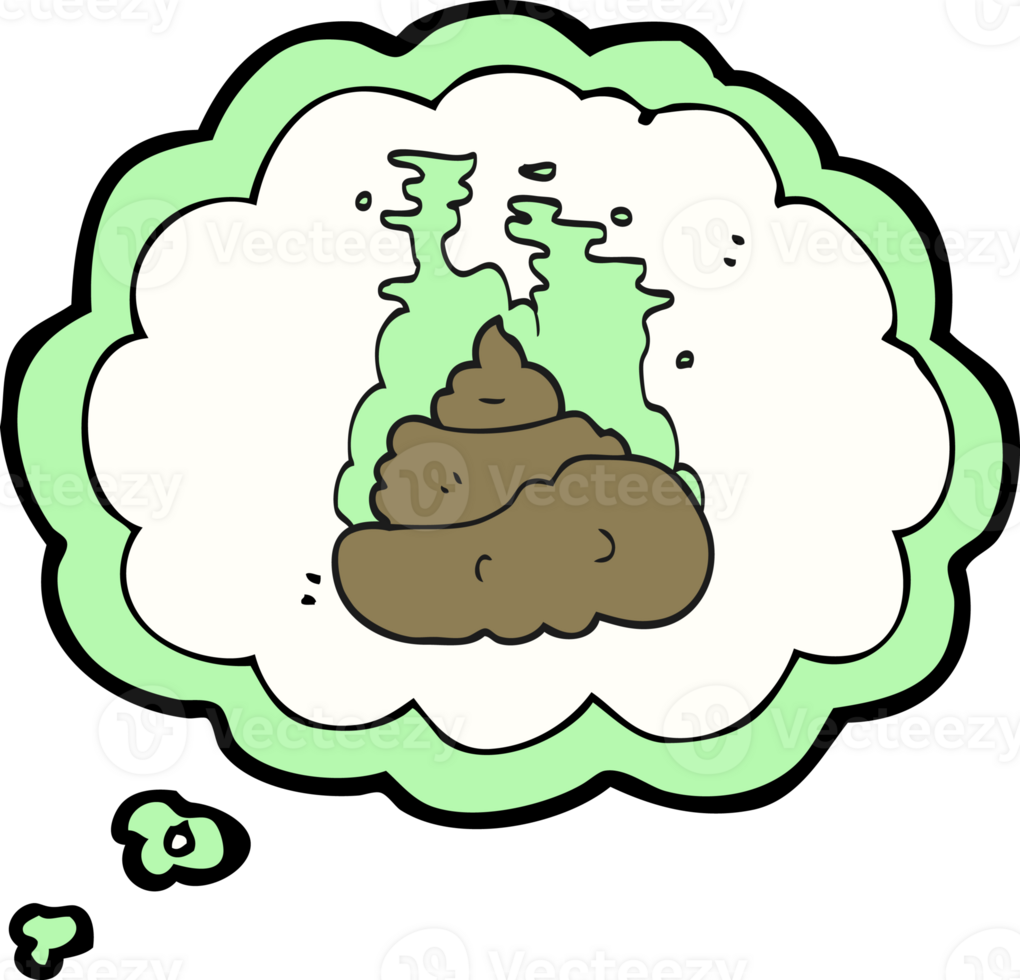 hand drawn thought bubble cartoon gross poop png