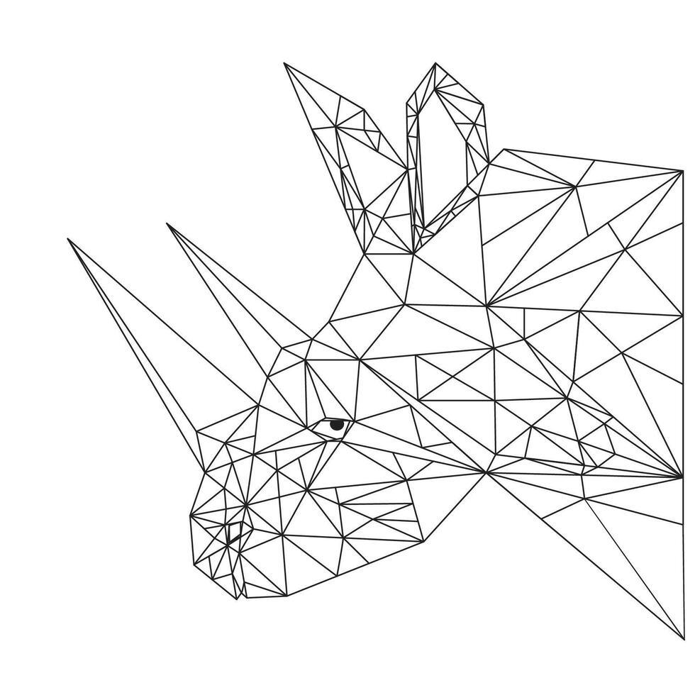 rinoceronte cabeza resumen geométrico ilustración vector