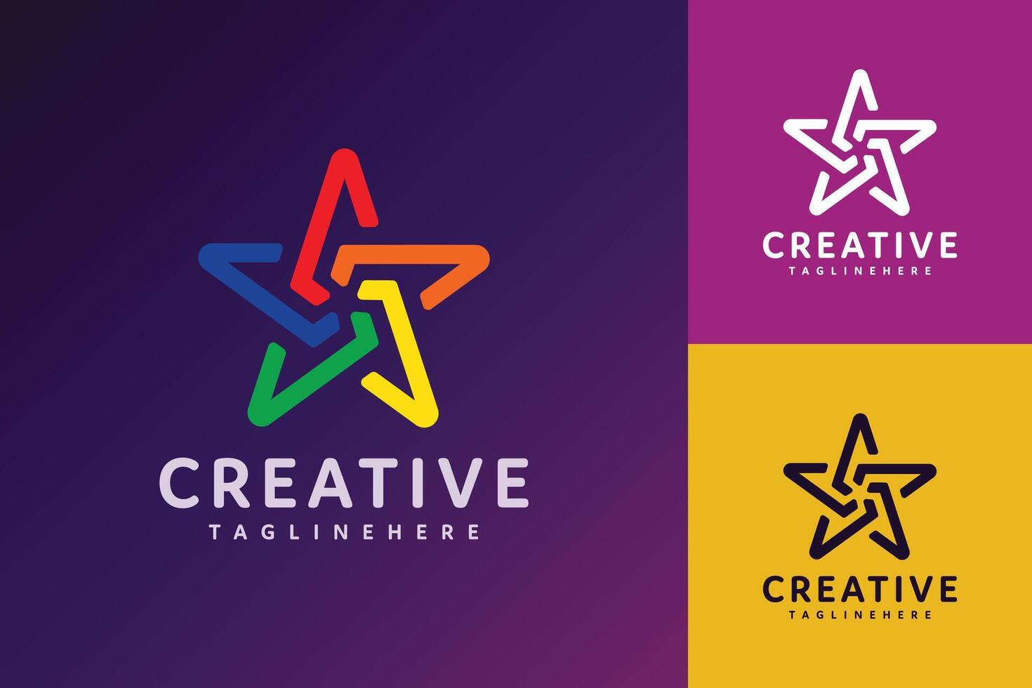 Colorful creative star vector logo design