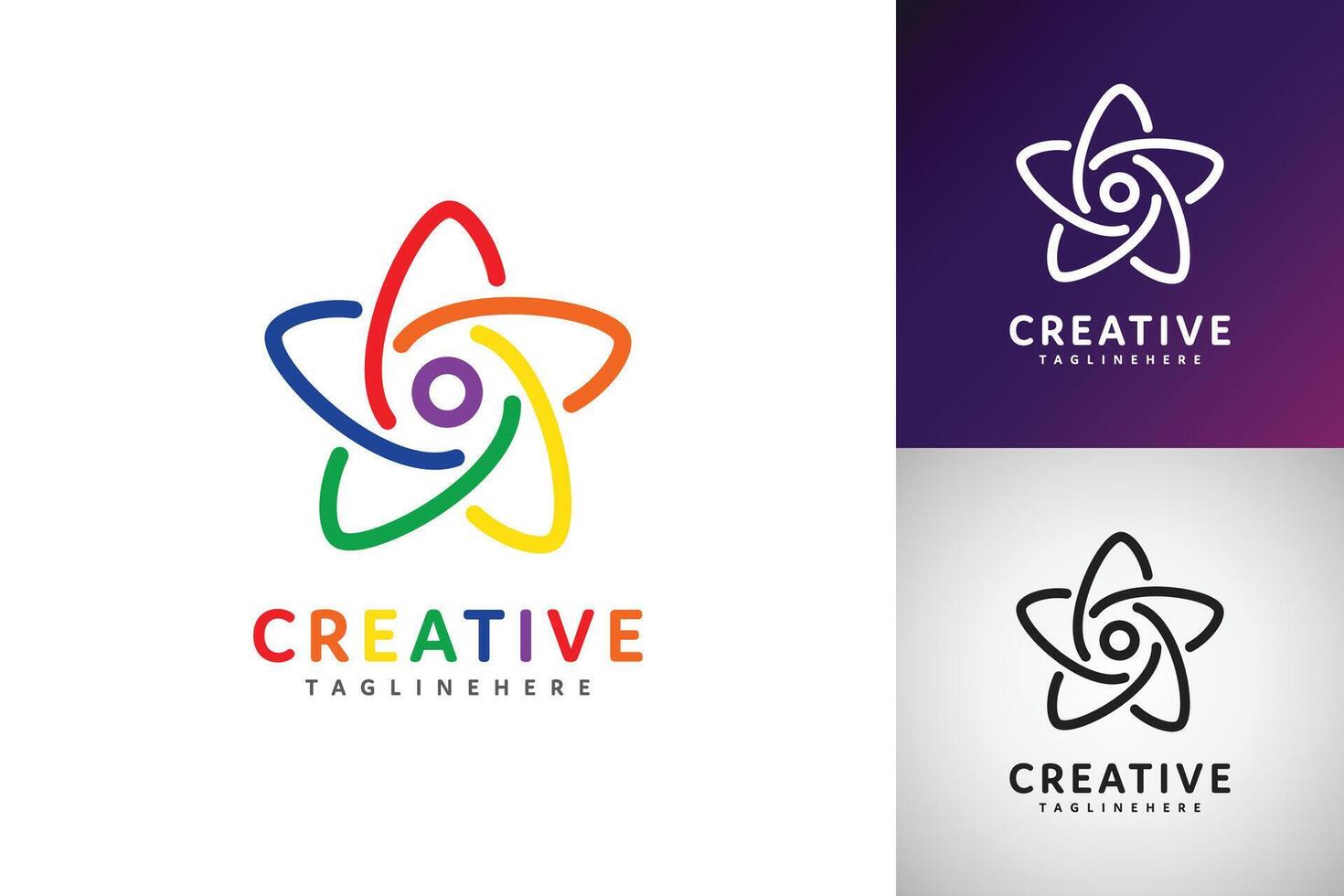 Creative star vector logo science design concept