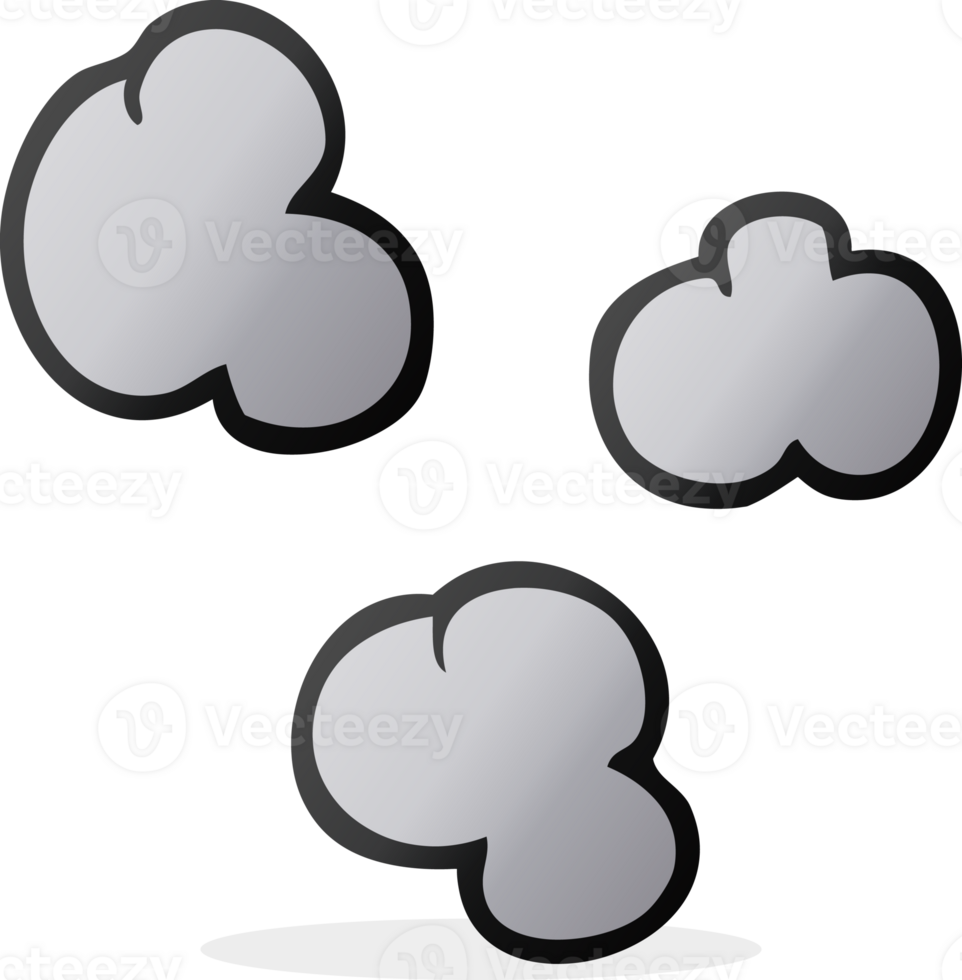 hand drawn cartoon smoke clouds png