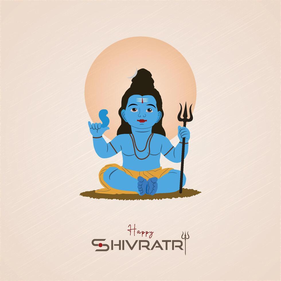 Maha Shivratri poster, vector. Illustration. Of Lord. Shiva, For Happy  Hindu, Religion, festival, creative, background, Indian God vector