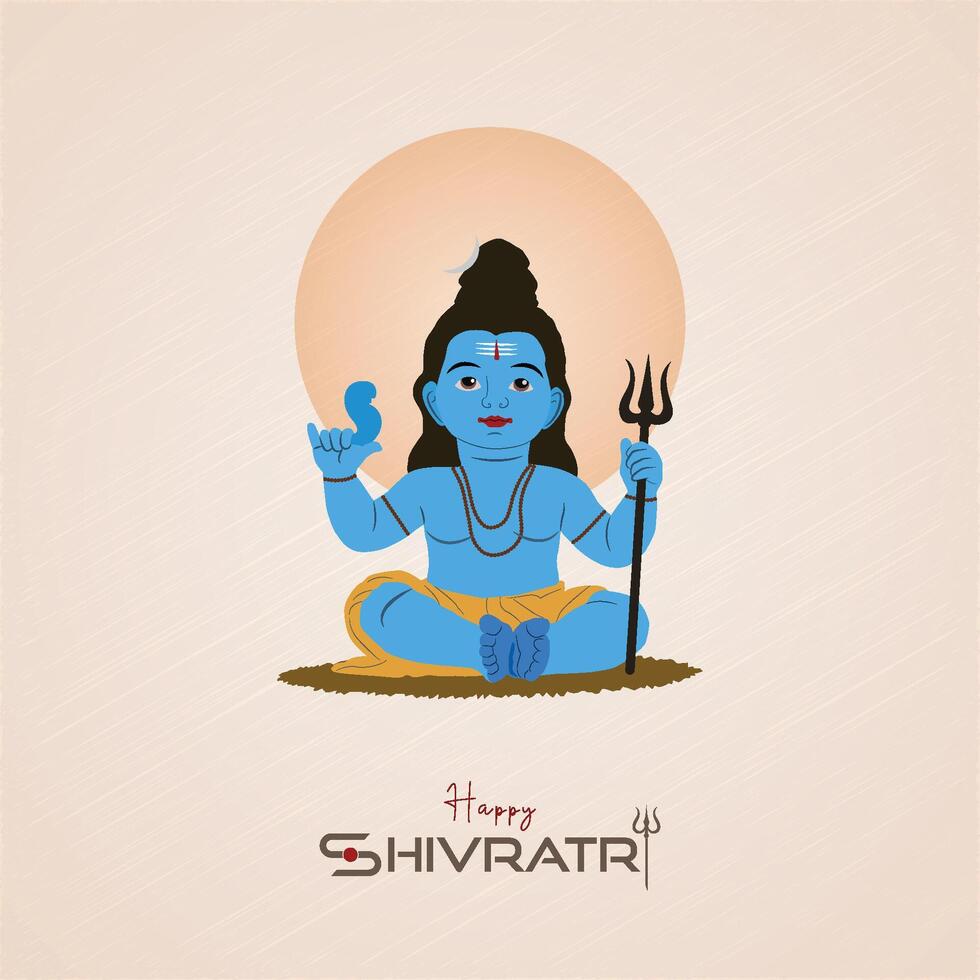 maha shivratri póster, vector. ilustración. de caballero. shiva, para contento hindú, religión, festival, creativo, fondo, indio Dios vector