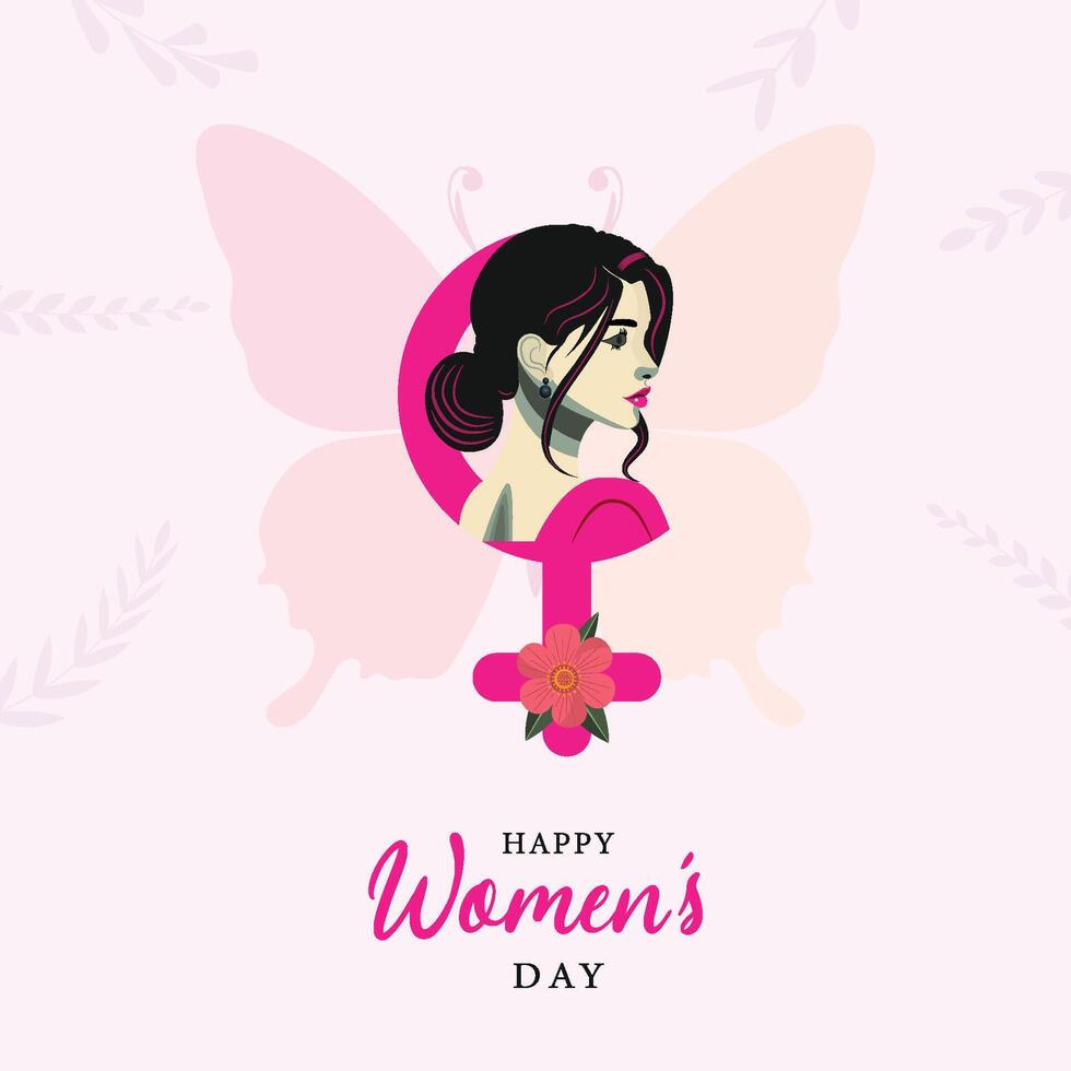 women's day poster, post, typographic  8 march, Multi-ethnic group of beautiful vector