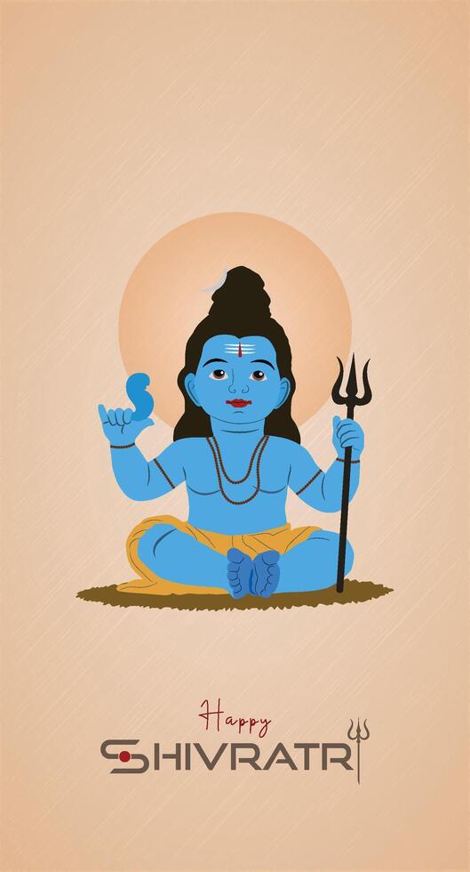 maha shivratri historia, vector. ilustración. de caballero. shiva, para contento hindú, religión, festival, creativo, fondo, indio Dios vector