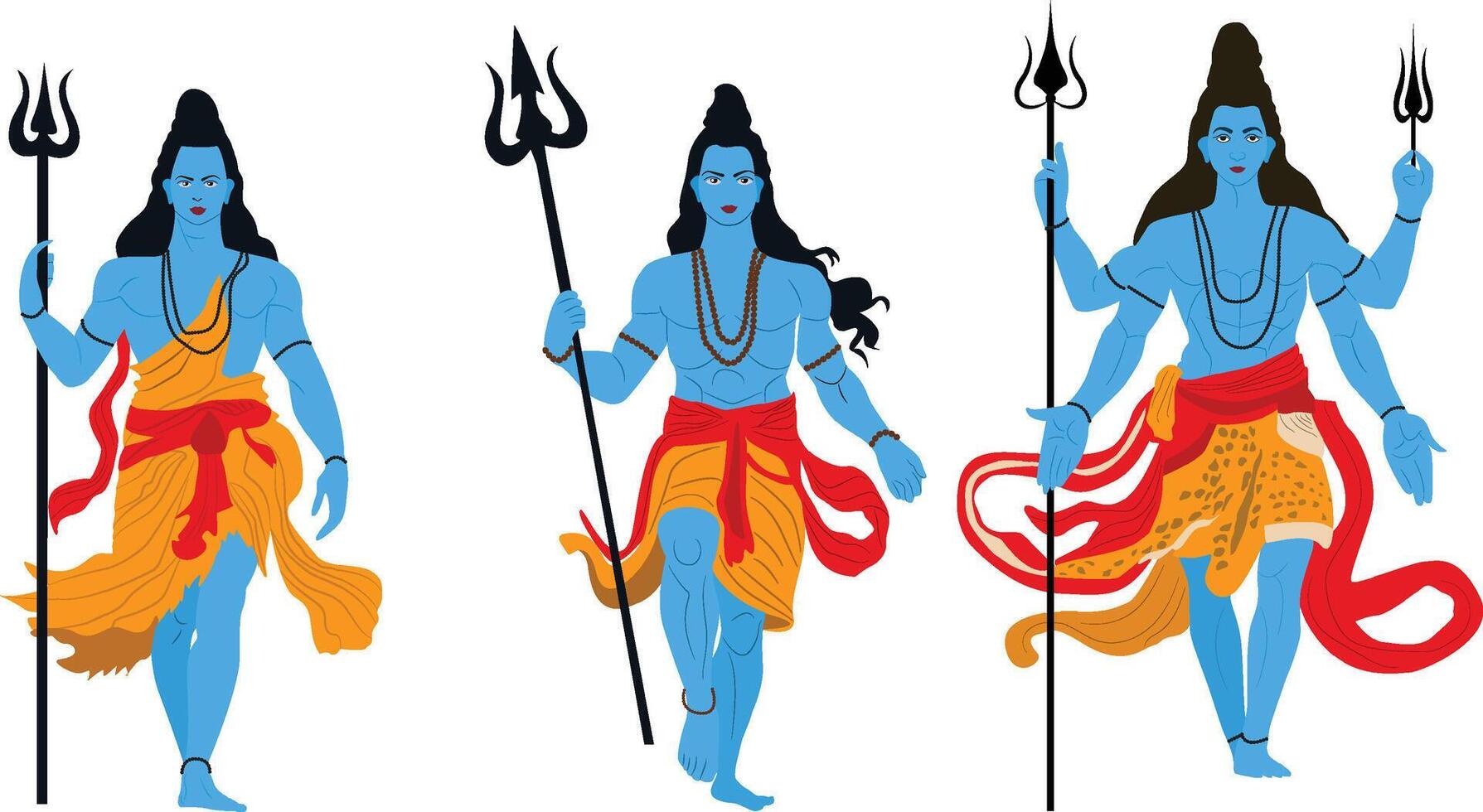 shiva vector, feliz, maha shivratri, ilustración. de caballero. shiva, para trishula, tridente de hindú, religión, festival, indio Dios de mensaje om vector