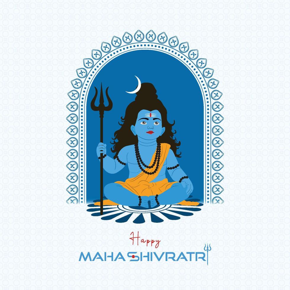 maha shivratri póster, vector. ilustración. de caballero. shiva, para contento hindú, religión, festival, creativo, fondo, indio Dios vector