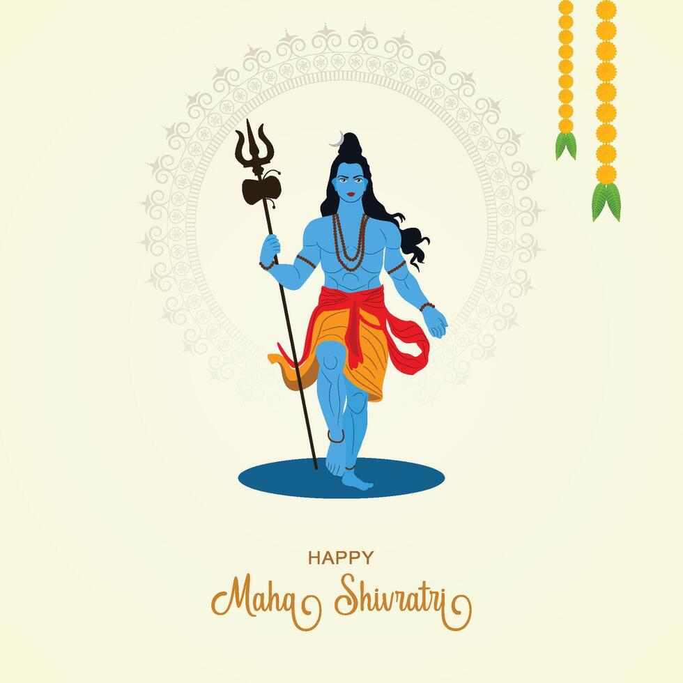 Maha Shivratri poster, vector. Illustration. Of Lord. Shiva, For Happy  Hindu, Religion, festival, creative, background, Indian God vector