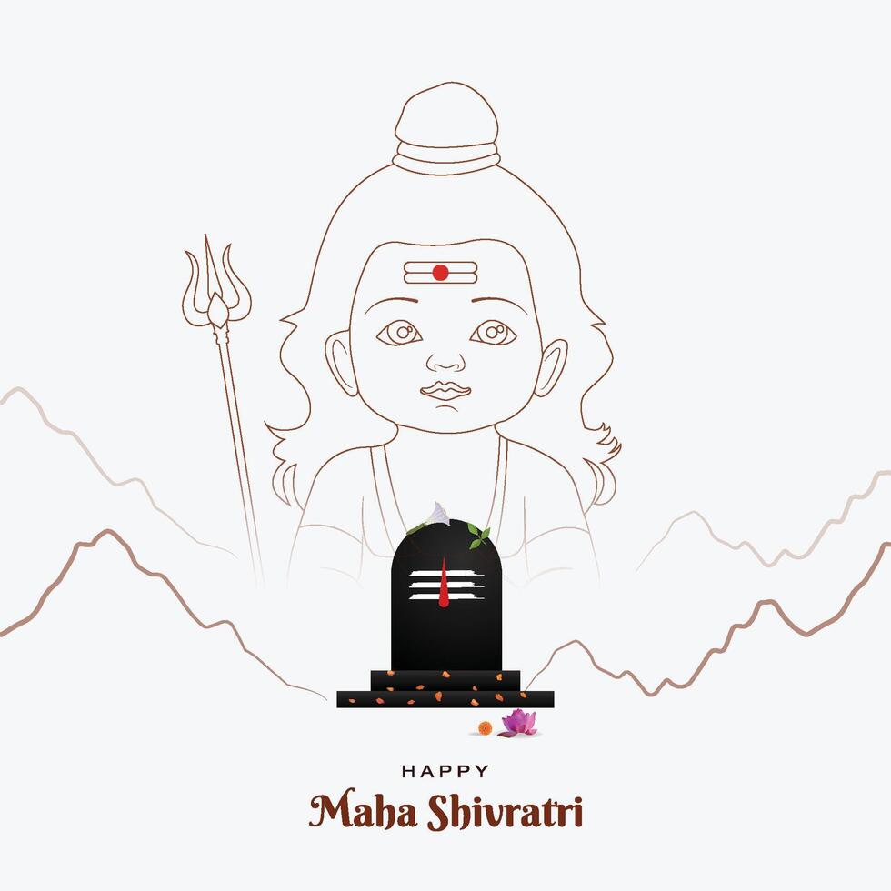 maha shivratri póster, vector. ilustración. de caballero. shiva, para contento hindú, religión, festival, creativo, fondo, indio Dios vector