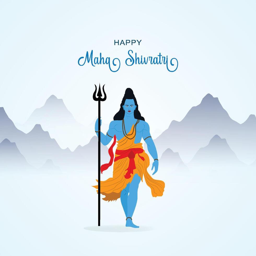 Maha Shivratri poster, vector. Illustration. Of Lord. Shiva, For Happy  Hindu, Religion, festival, creative, background, Indian God vector