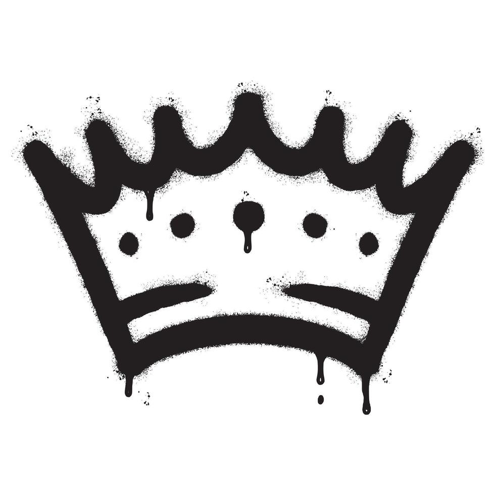 graffiti spray crown icon isolated on white background. vector illustration.