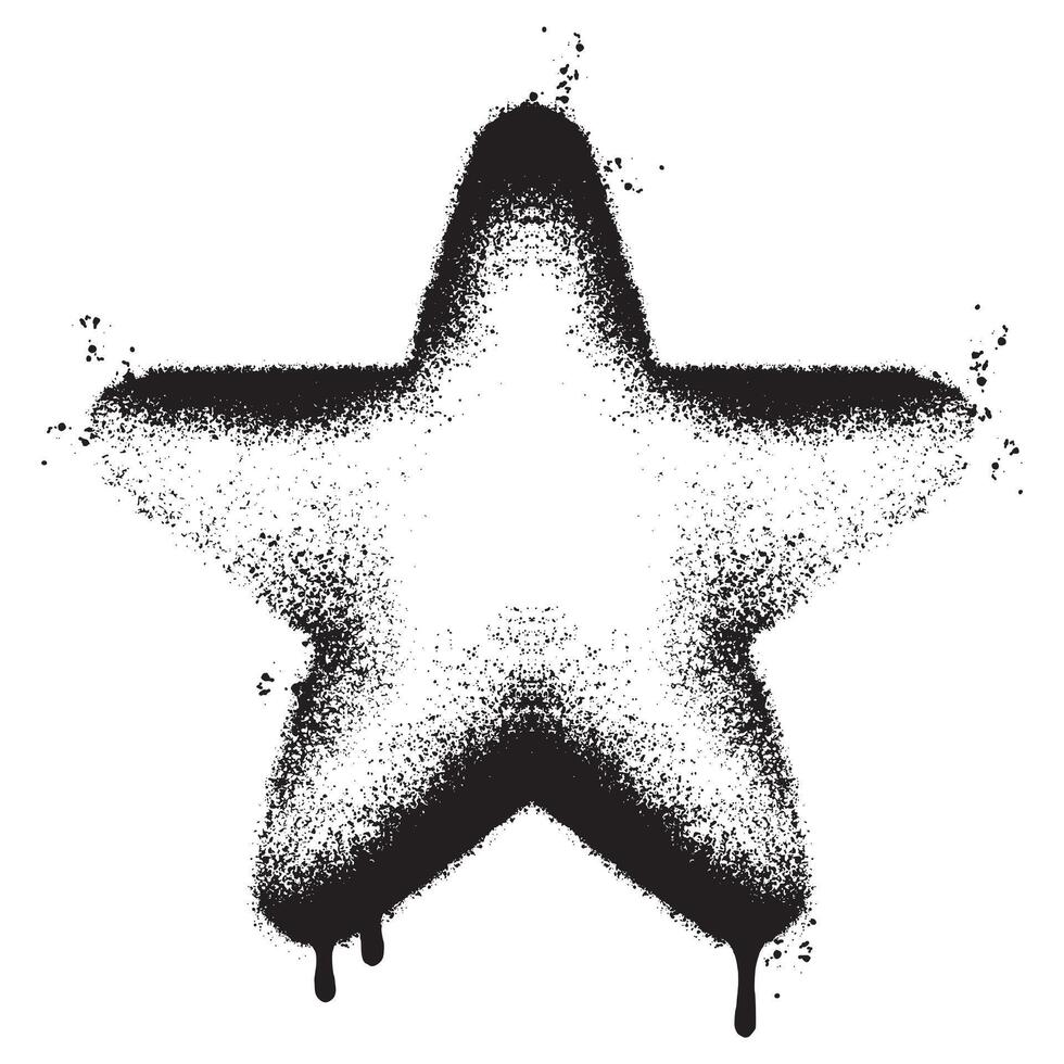 Spray Painted Graffiti star icon isolated on white background. vector