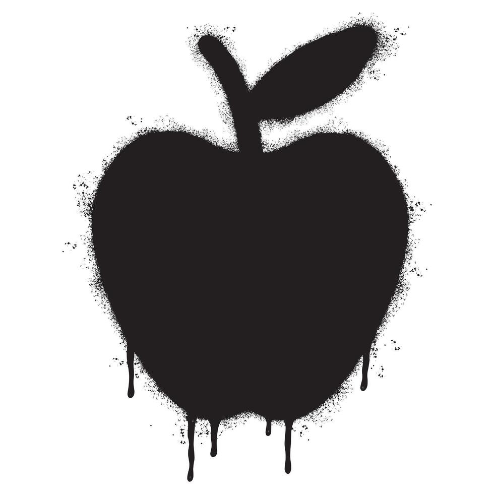 Spray Painted Graffiti apple icon Sprayed isolated with a white background. vector