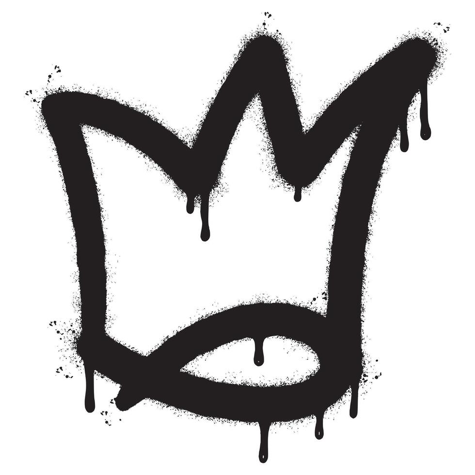 graffiti spray crown icon isolated on white background. vector illustration.