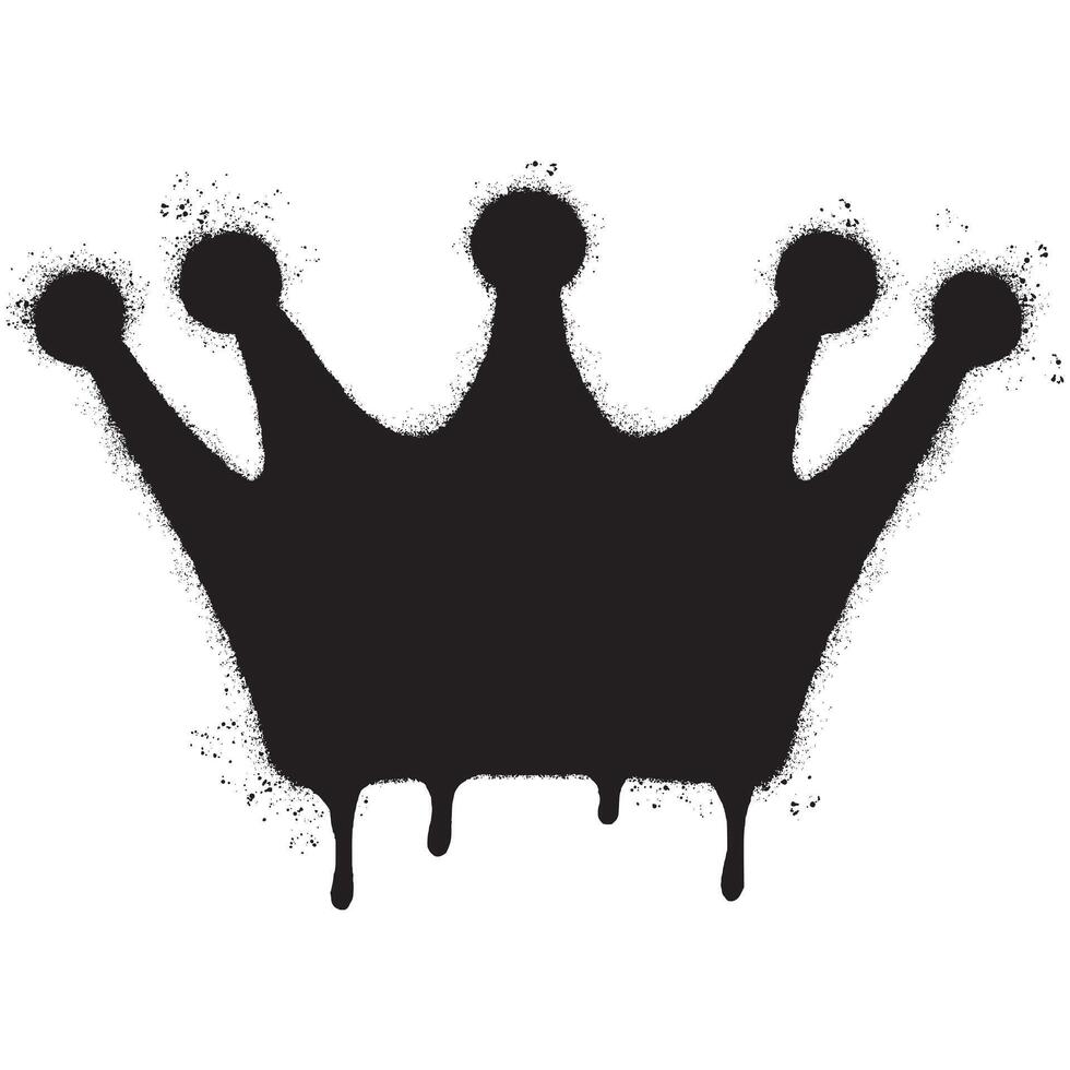 graffiti spray crown icon isolated on white background. vector illustration.