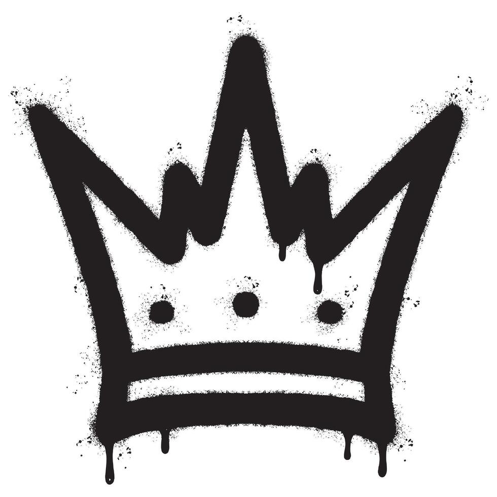 graffiti spray crown icon isolated on white background. vector illustration.