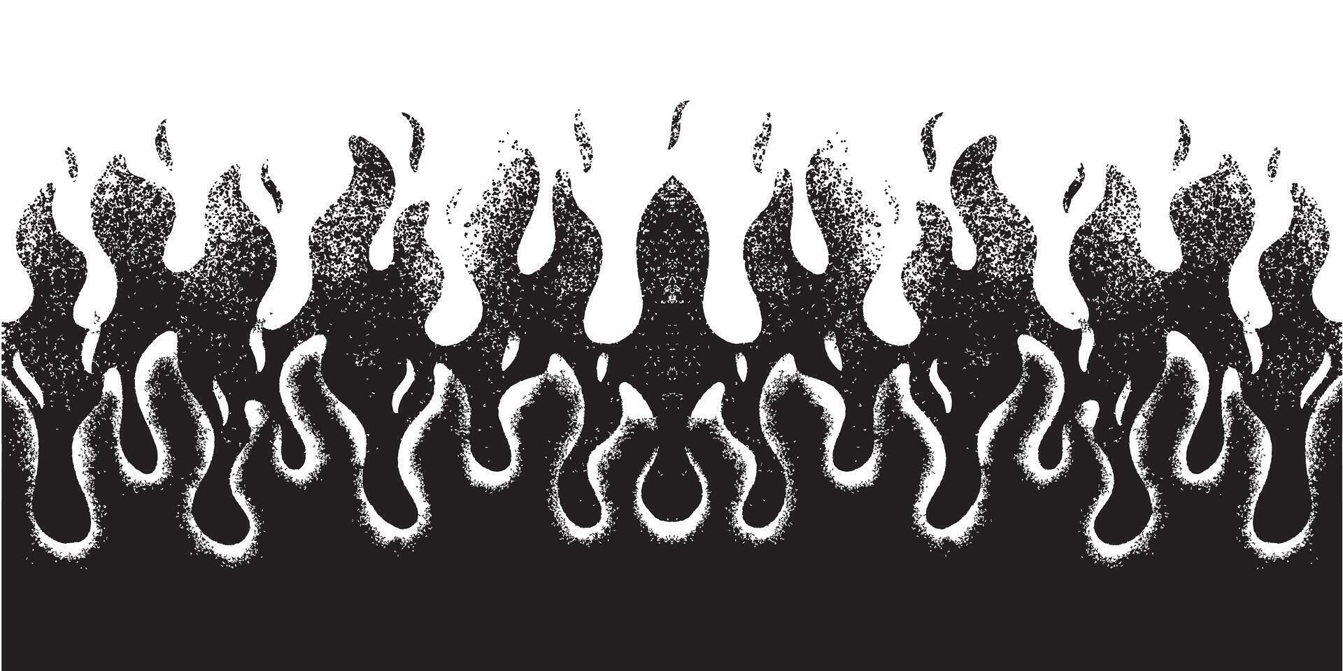 Spray Painted Graffiti Fire flame icon Sprayed isolated with a white background. graffiti Fire flame icon with over spray in black over vector