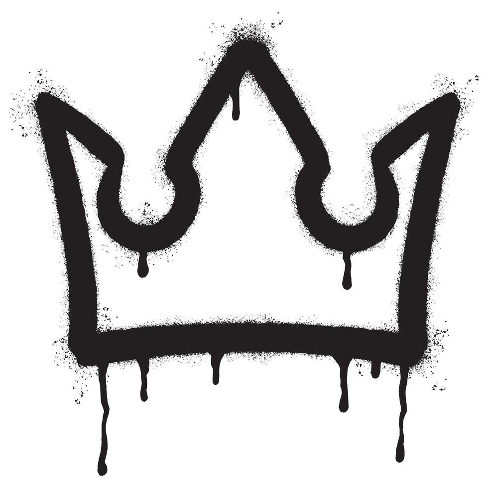 graffiti spray crown icon isolated on white background. vector illustration.