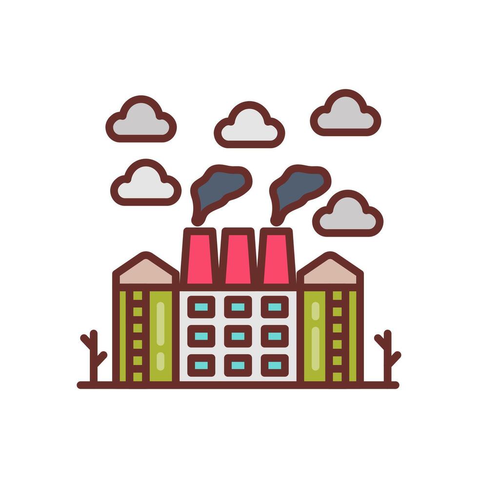 Factory Smoke icon in vector. Logotype vector