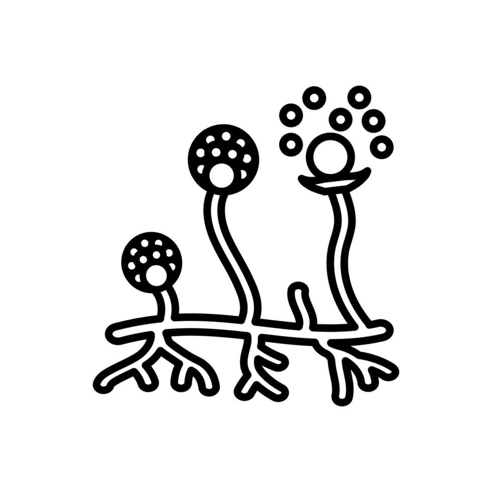hongos esporas icono en vector. logotipo vector