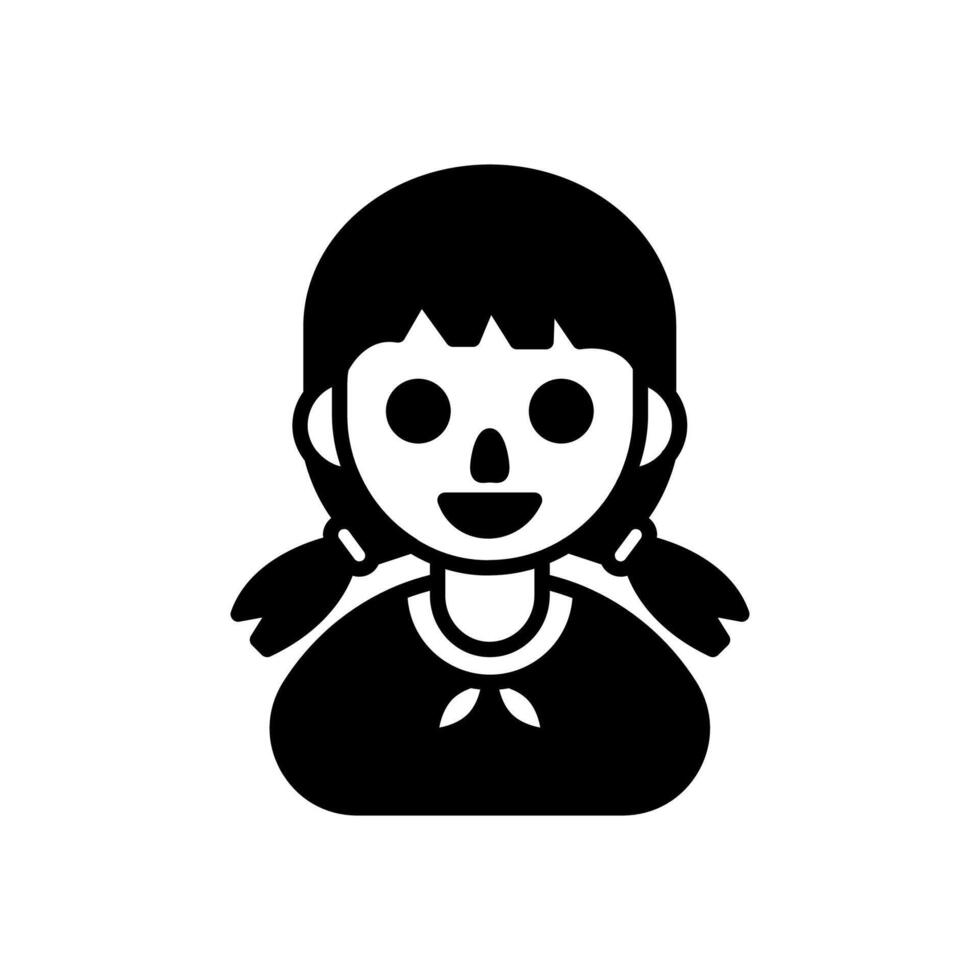 pequeño niña icono en vector. logotipo vector