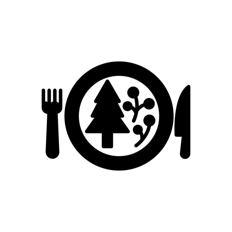 Navidad decorado cena dieta icono en vector. logotipo vector