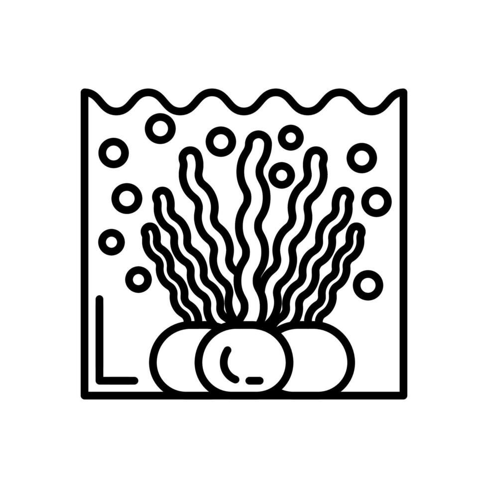 algas marinas icono en vector. logotipo vector