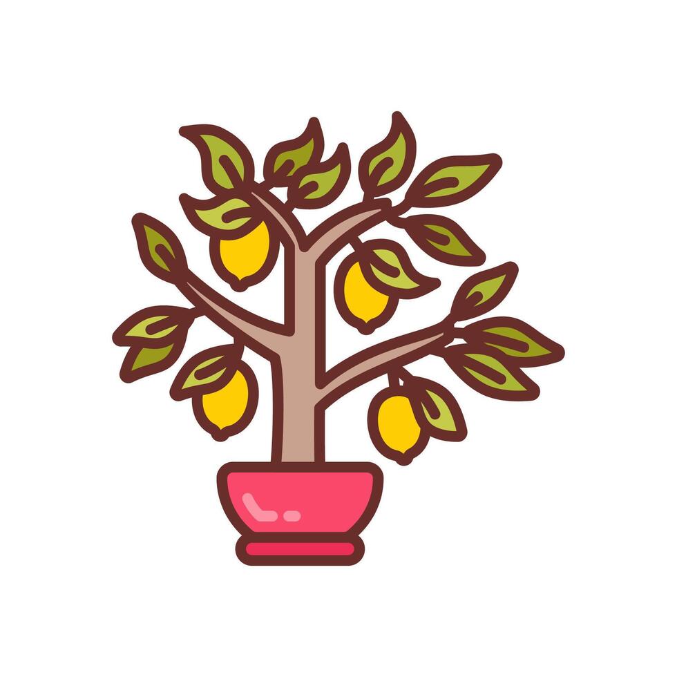 limón planta icono en vector. logotipo vector