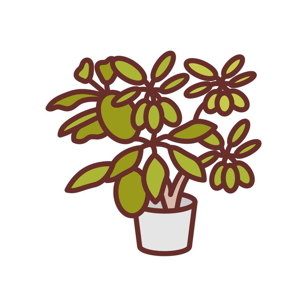 Young Schefflera icon in vector. Logotype vector