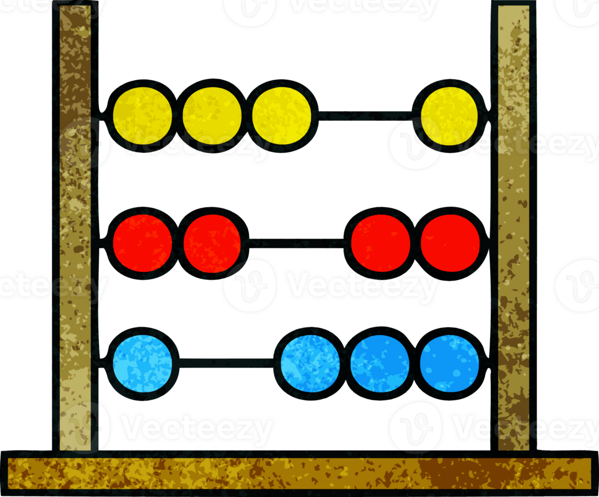 retro grunge texture cartoon of a maths abacus png