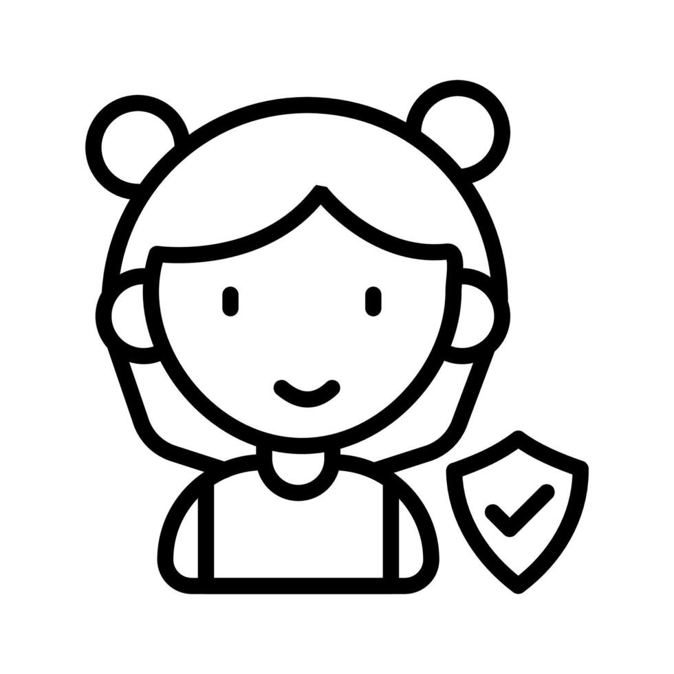 Children Insurance icon in vector. Logotype vector