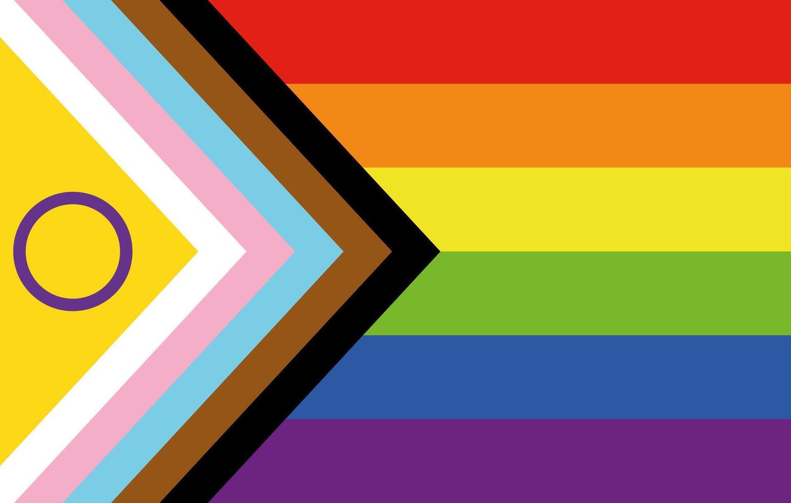 Flag of LGBT progress, intersex inclusive, LGBT vector
