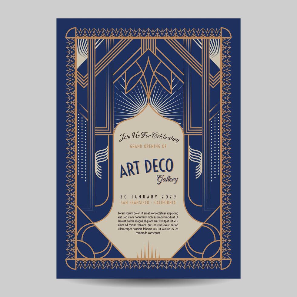 Art Deco Vintage Flyer Illustration vector