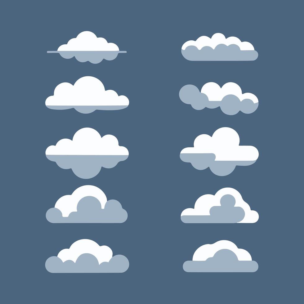 moderno vector nube tipos