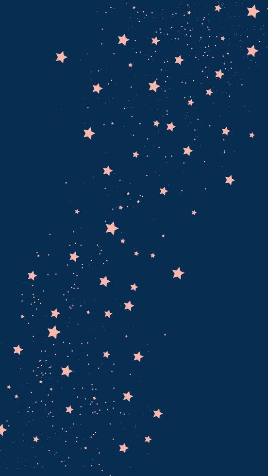 Flat star night sky vertical background. Colorful Cosmos pattern with stars. Repeating Space Pattern. Dark Sky with colorful stars. Vector Illustration.