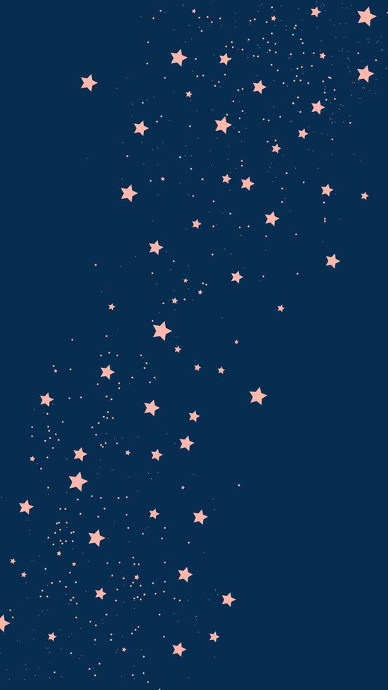 Flat star night sky vertical background. Colorful Cosmos pattern with stars. Repeating Space Pattern. Dark Sky with colorful stars. Vector Illustration.